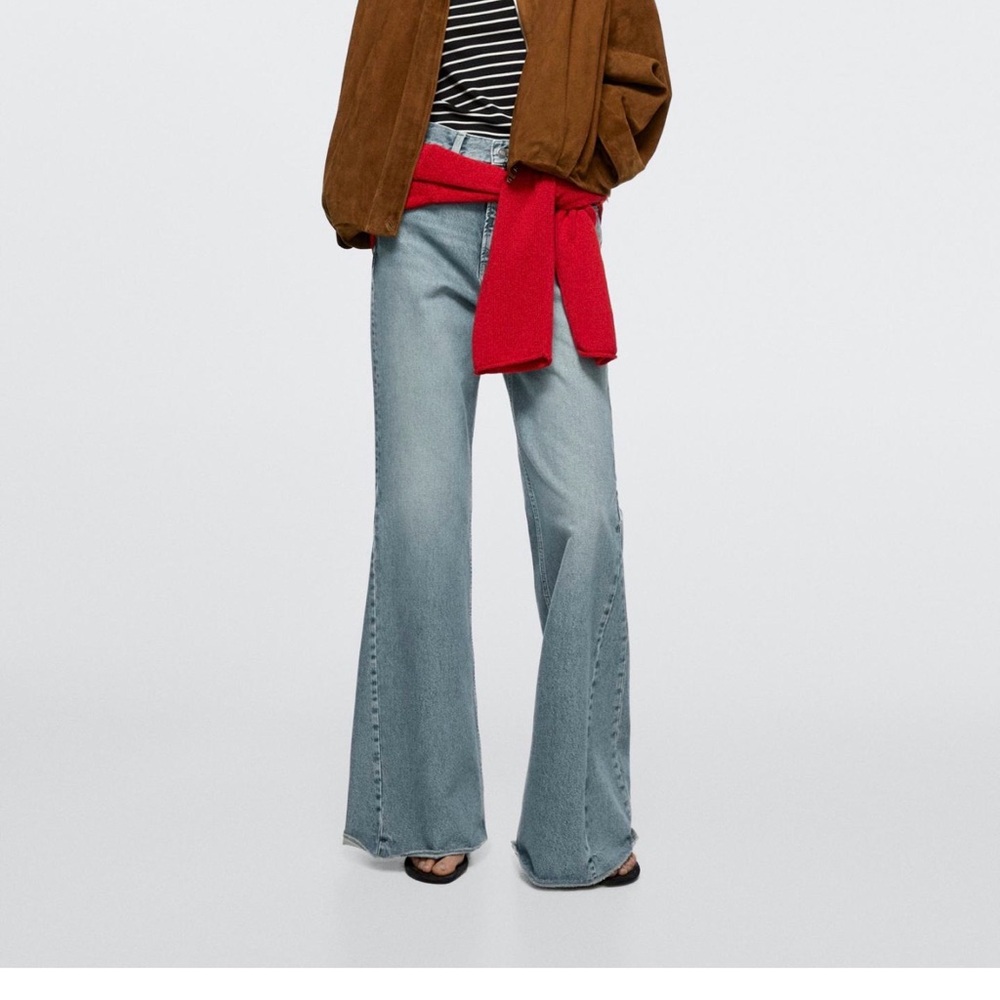 Massimo Dutti Light Blue Flare Jeans